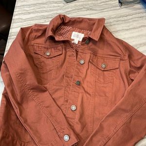 Terra Cotta colored jean jacket